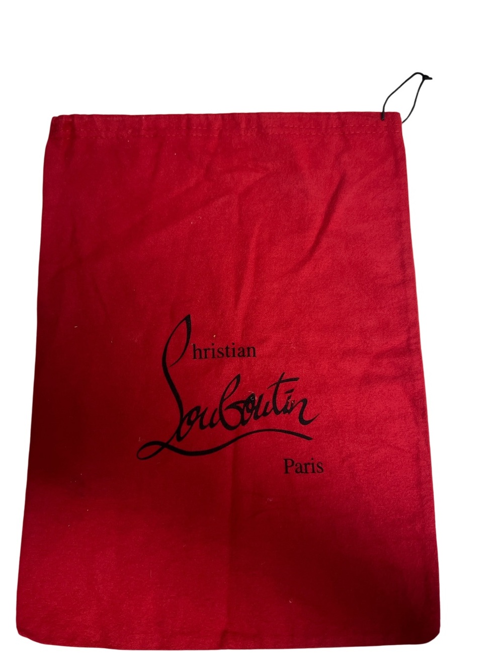 Christian Louboutin Red Drawstring Dust Bag with Black Logo